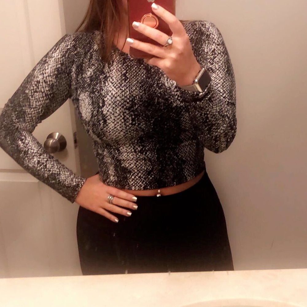 snakeskin crop top